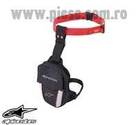 Borseta moto de picior Alpinestars Acces - culoare: negru/rosu/alb